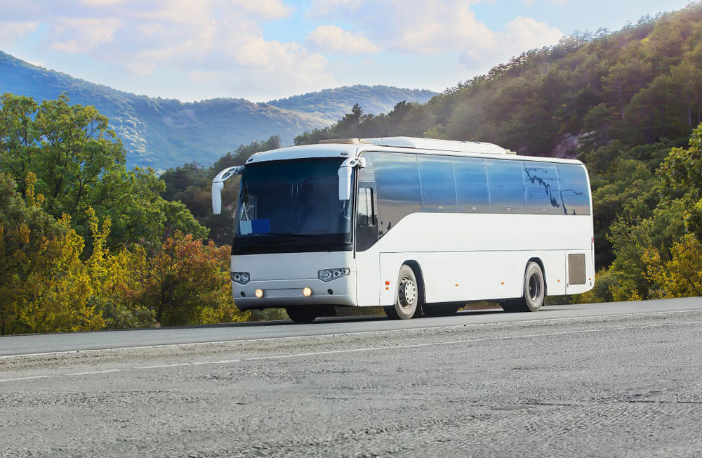 A Tour Bus On Road